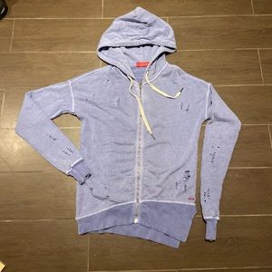 N:PHILANTHROPY ZIP UP DISTRESSED HOODIE